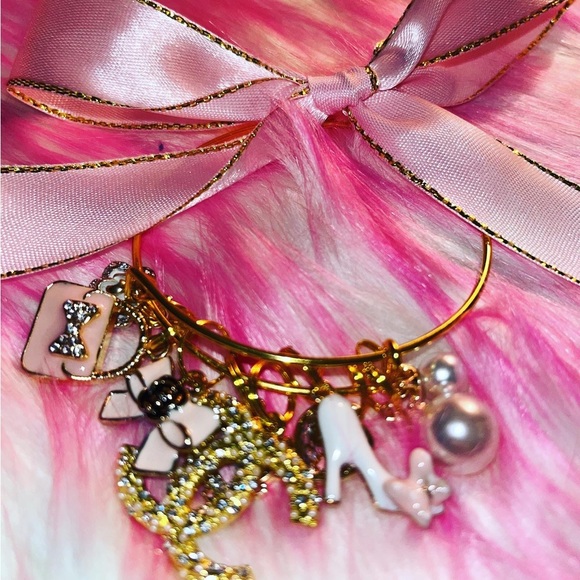 Girly Pink Girly and Gold Charm Bracelet - Picture 4 of 4
